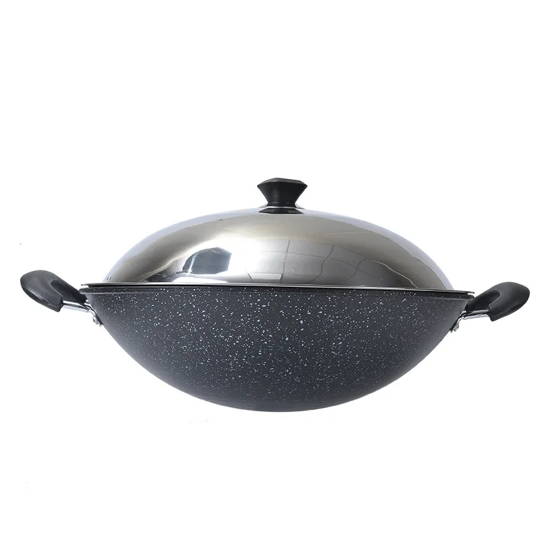 Commercial Large Maifanshi non stick aluminium alloy wok gas wok Concave induction cooker wok