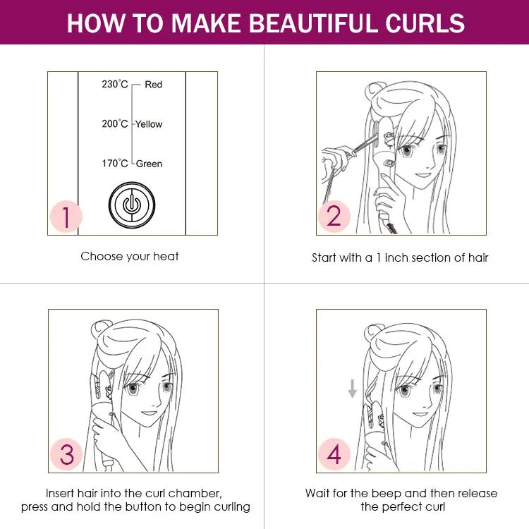 Innovative Anti-scald Fool Proof As Seen on TV Diamond Ceramic Automatic Hair Curler