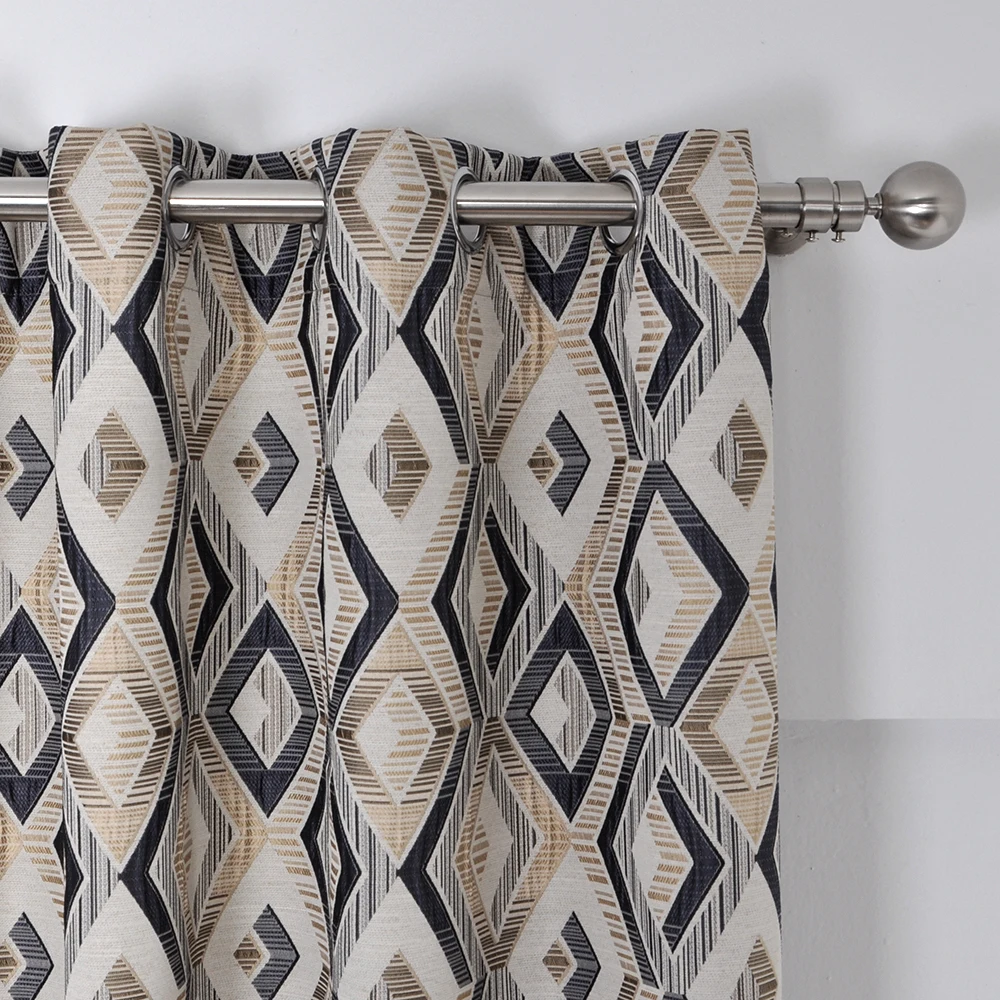 
customization multi functional luxury woven yarn dyed blackout jacquard curtain fabric for living room 