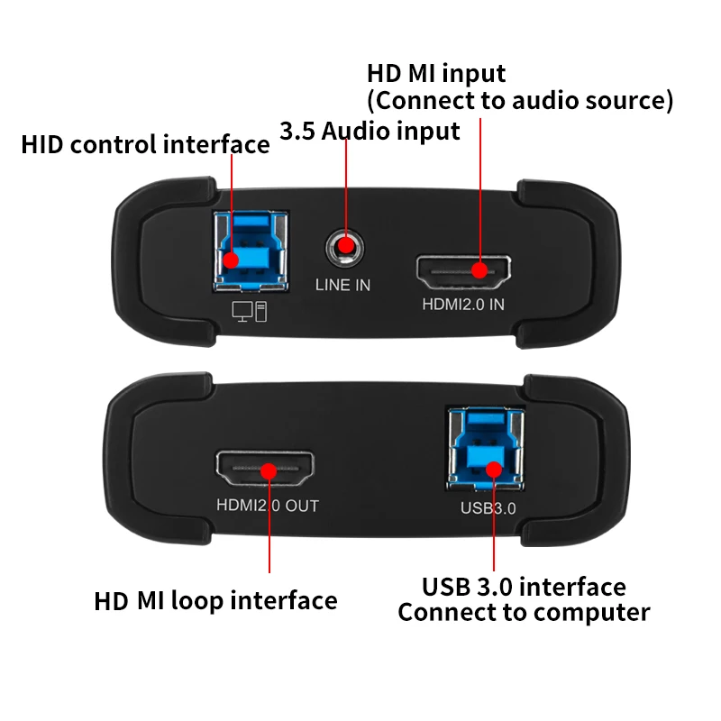 tchd TC-UB570 HD MI 4K external USB high-definition video capture card device, supporting 4K at 60 frames per second driver-free