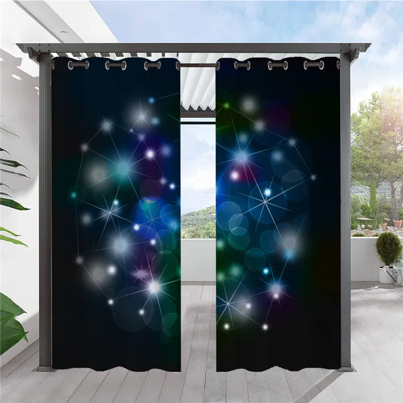 3D Digital Personalized Customized Curtain Outdoor Waterproof Shading To Map Customize Starry Sky Series Curtain Fabric