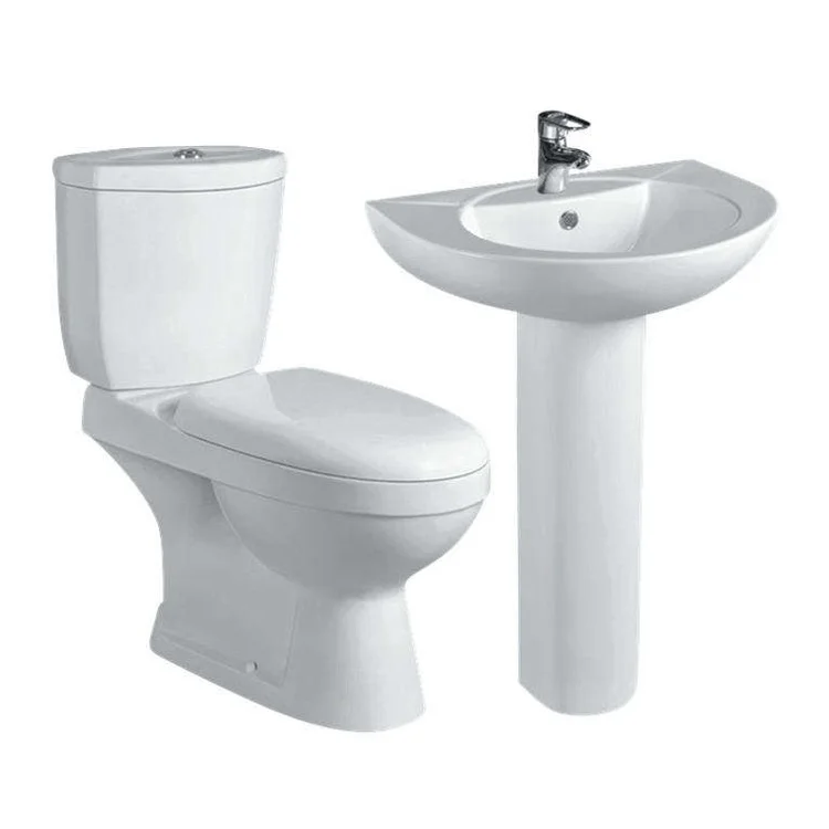cheap price two piece toilets basin bathroom ceramic toilet and sink set