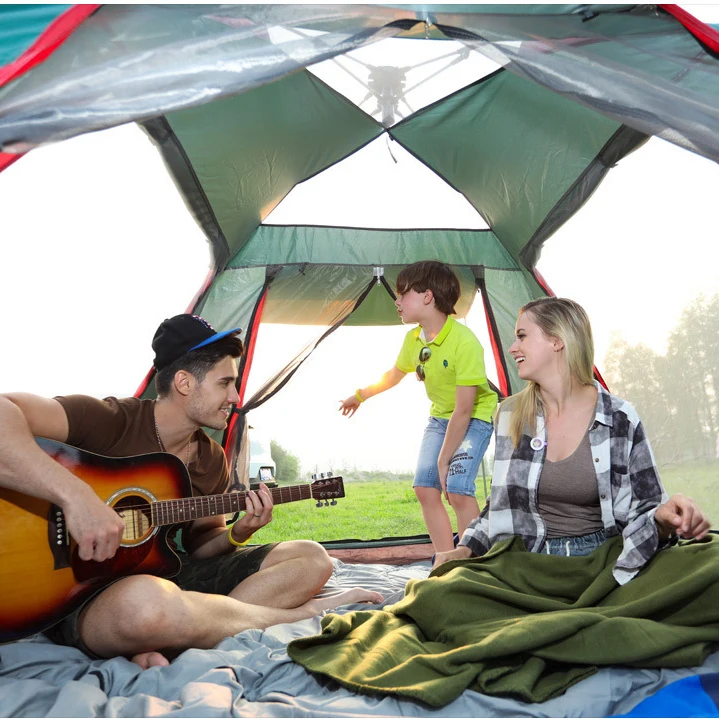 
Glamping automatic outdoor tent easy to open waterproof 6 person party tent skylight fishing tent 