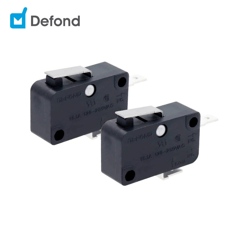 New Defond micro switch 2 pin 250 125Vac 15A spst micro switch t85 5e4 electronic DMC-1115-AA-GAH34-01R short lever micro switch