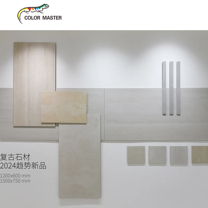 75X150cm Grey Black Glazed Bathroom Flooring Sandstone Porcelain Stone Cladding Wall Tiles