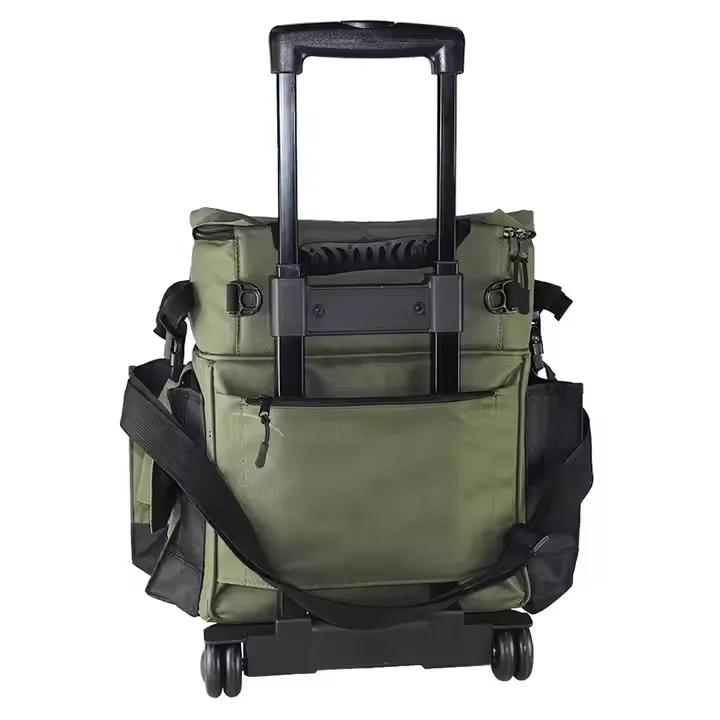 Fishing Rolling Tackle Bags plastic transporting box bags portable wheeled trolley large fly fishing gear backpack
