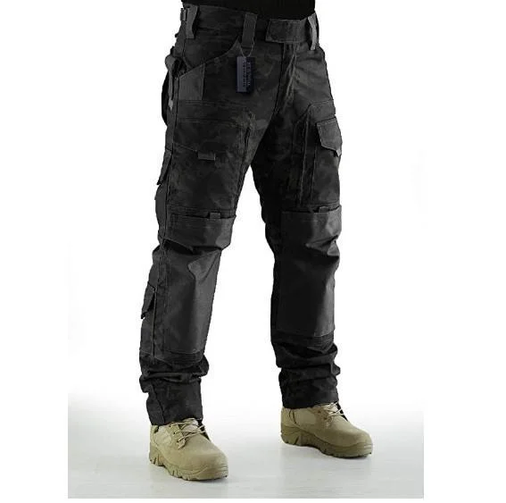 Wholesale Price Embroidery Cotton Fabric Multiple Cargo Pockets Army Green Mens Cargo Pants