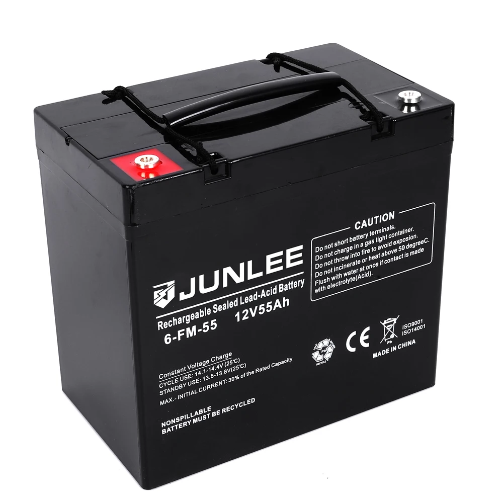 Junlee inverter solid state 55ah deep cycle battery agm/gel 12vl boat marine lead acid battery