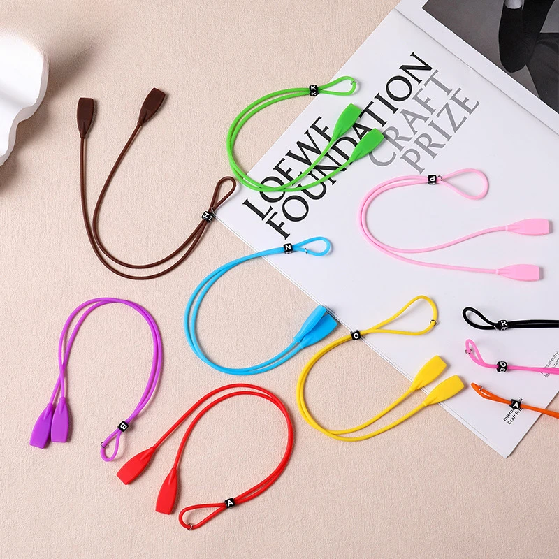 Soft Silicone Glasses Rope Colorful Glasses Anti-slip Cord Sports Adjustable Glasses Chains Wholesale
