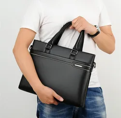 Wholesale custom laptop messenger bag genuine leather handbag men luxury hard attache briefcases