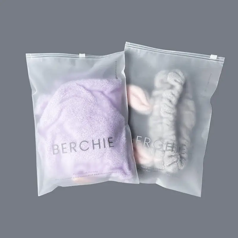 Eco Friendly Clear Zipper Clothes Storage Packaging Bags Frosted Plastic Ziplock Bag Pe Zip Lock Packaging Bag With Your Logo