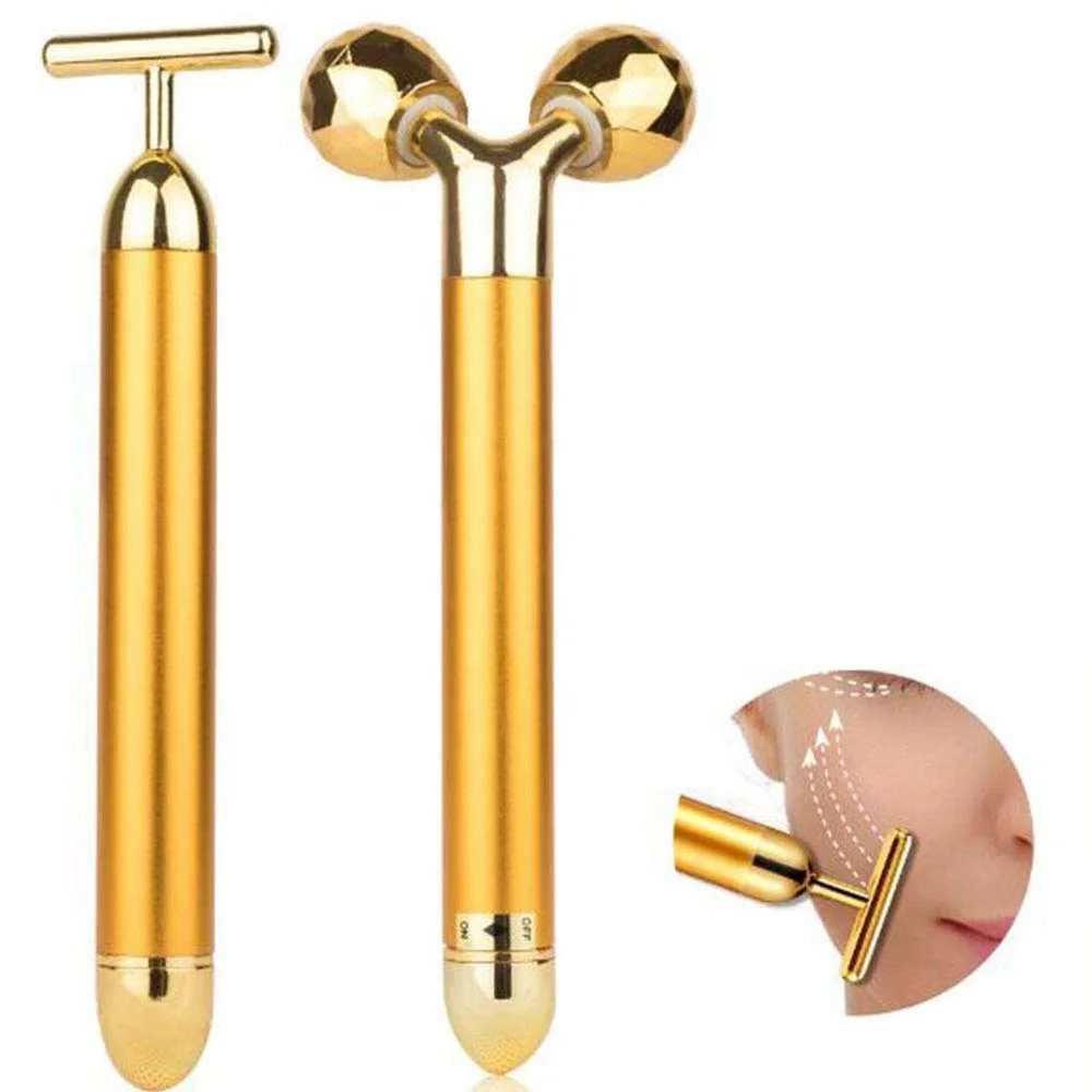 Fast Shipping Thin Chin Recommend Beauty 24k Gold Bar T- Shape Skin Care Tool with Cheap Price
