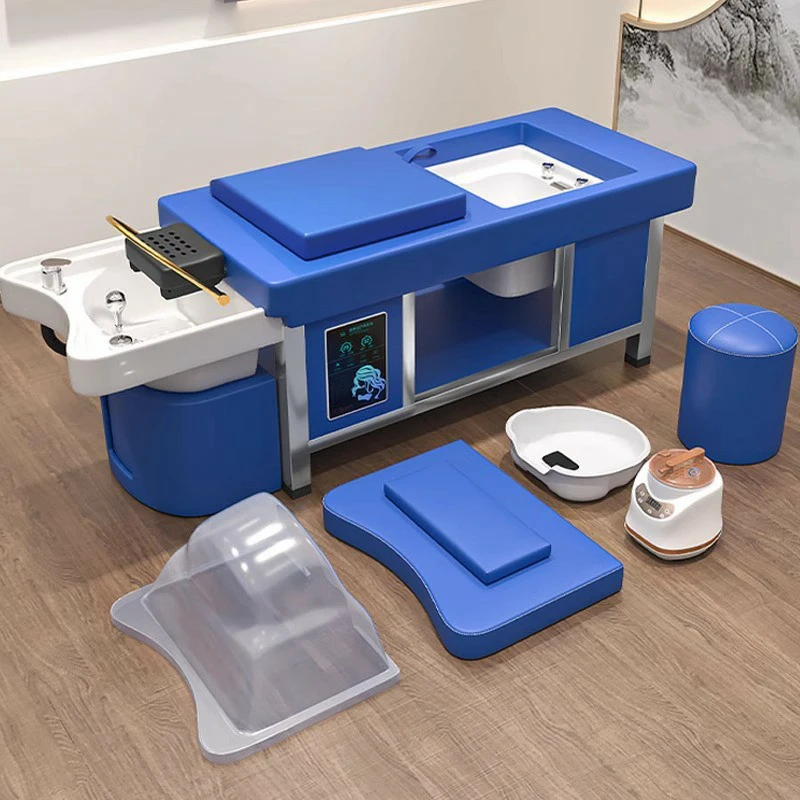 Electric Massage Shampoo spa Bed Thai Pedicure Shampoo spa Bed with Storage Cabinet for Barber Shop Special Hair Salon