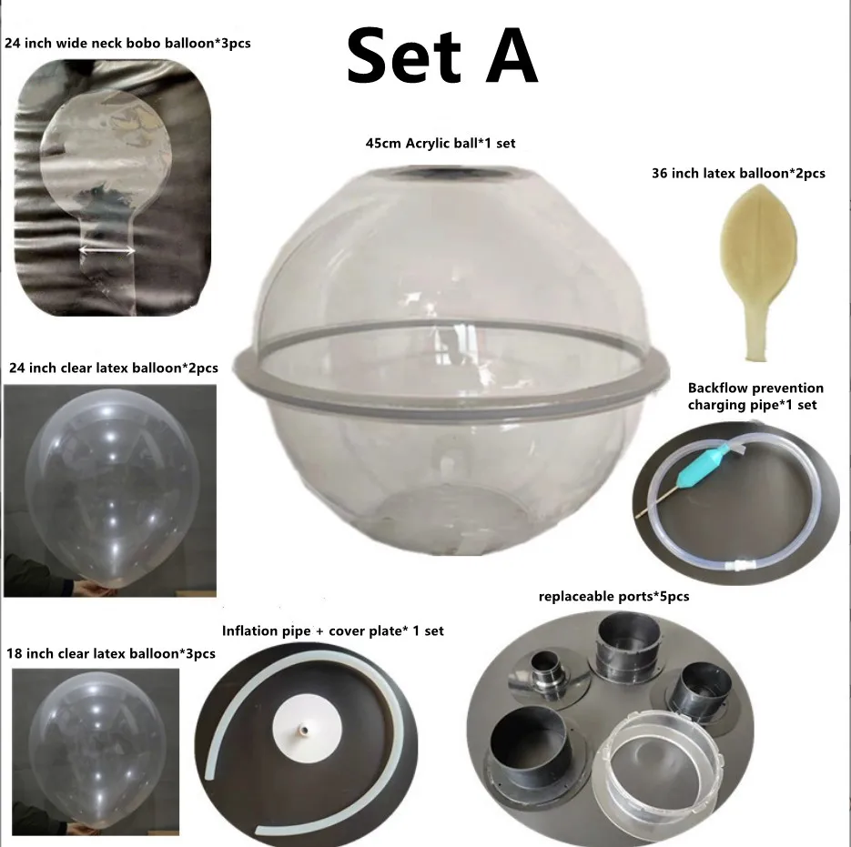 Transparent Bobo Balloon Gift Packing 45cm Keepsake Super Stuffing Flower Pots Large Ballon Expander Balloon Stuffer Machine