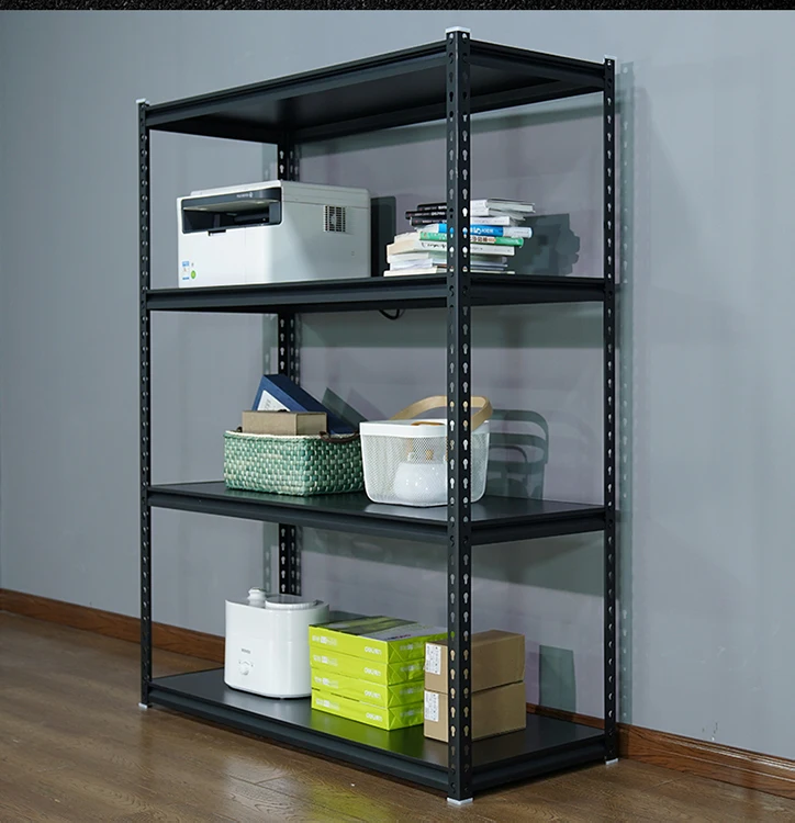 Factory hot sales 4 layers colorful steel Boltless shelves storage rack easy install shelf Metal Shelf