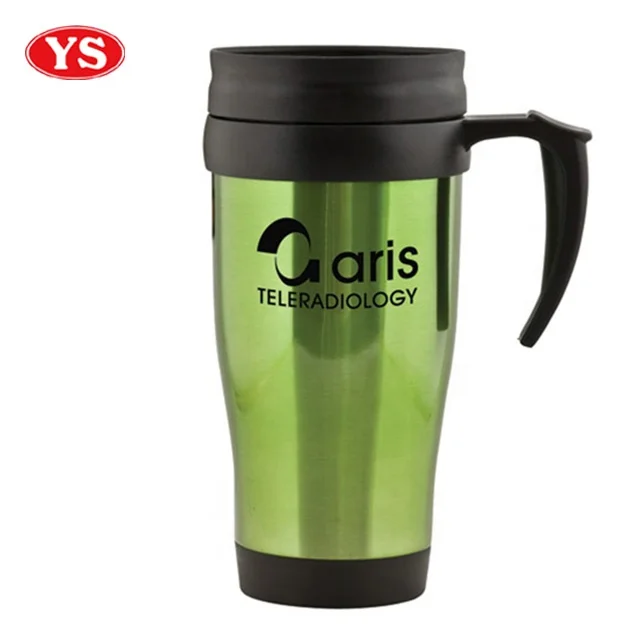 14oz customized stainless steel insulated thermal auto coffee mugs with handle