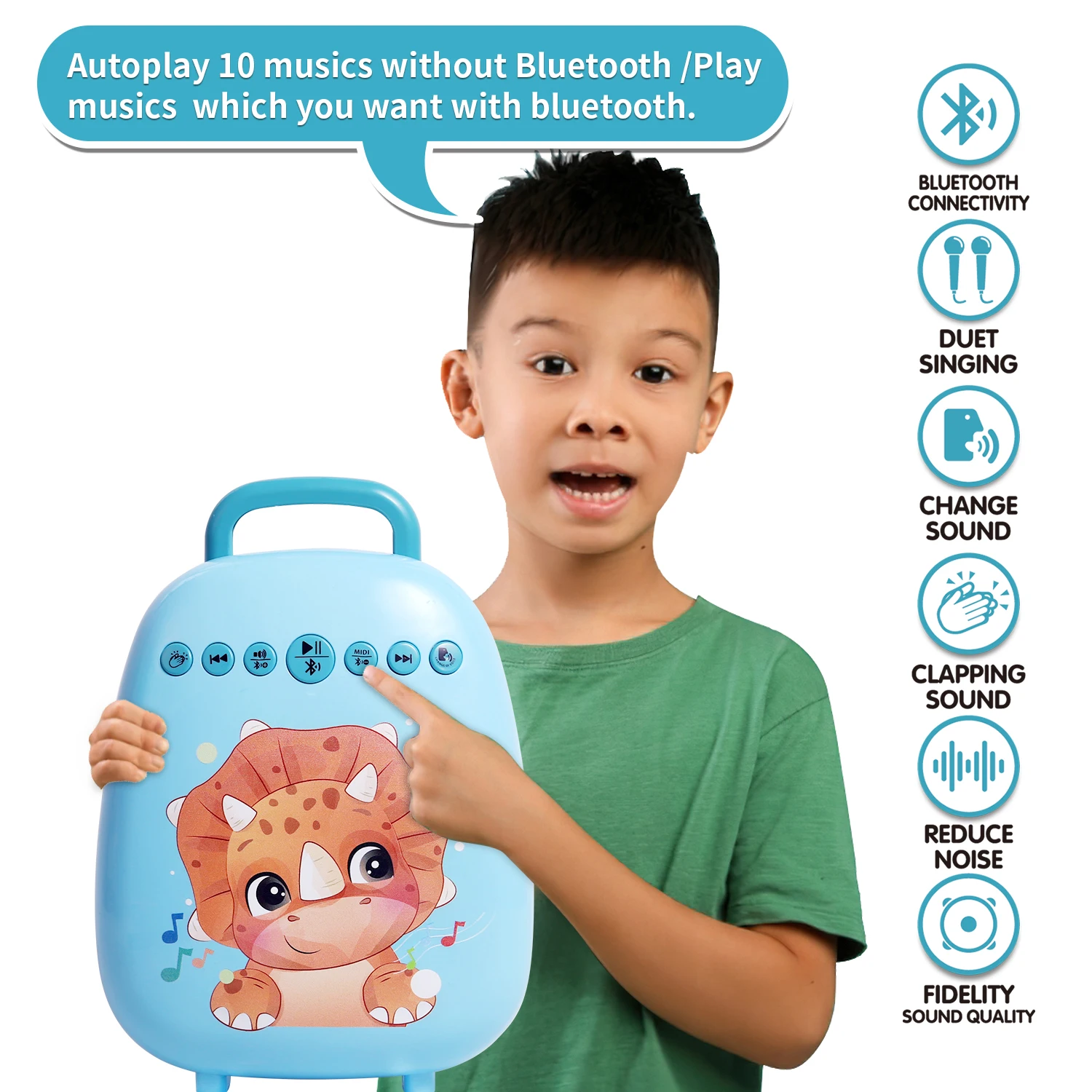 New item kids electric plastic singing Microphones toy with Two Microphones for Children