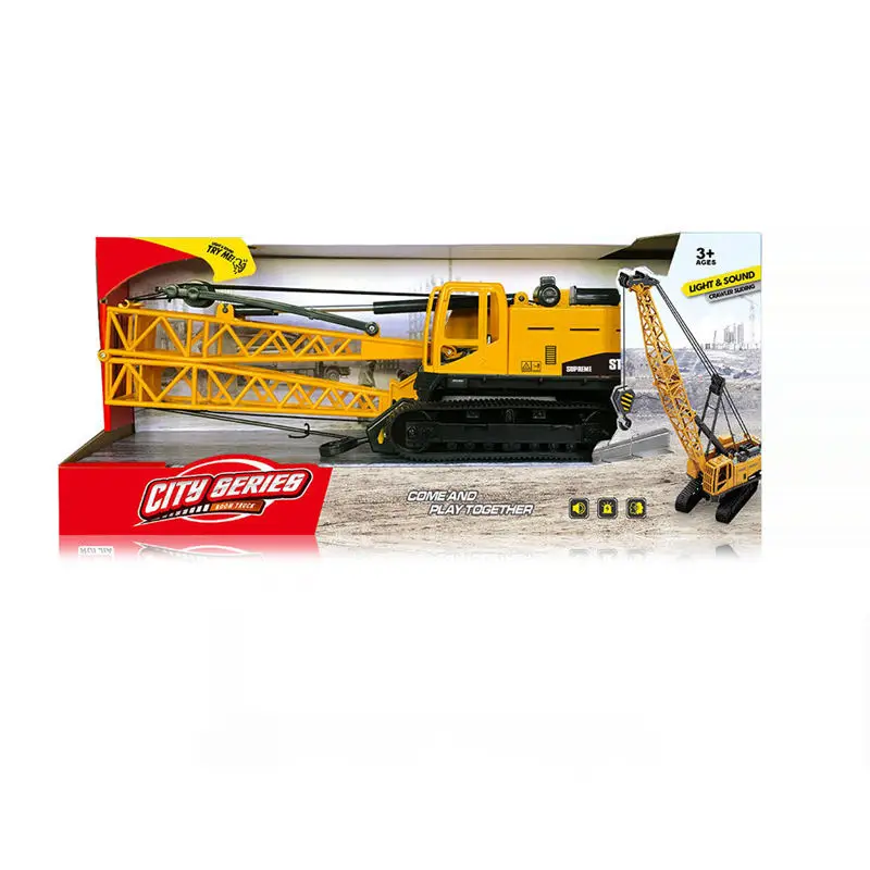 Light sound plastic Simulation Model engineering truck toy Sliding engineering large mobile crane toys