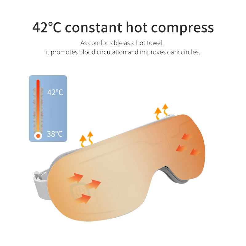 Adjustable Eye Magnetic Massager Music Charging Hot Compress Eye Massage Smart Electric Eye Massager With Heat Compression