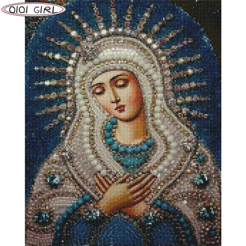 QIQI GIRL Wholesale  custom 5d diamond painting religion  Round Square Full Diamond Set Supplier Mosaic Embroidery Jewelry Bead