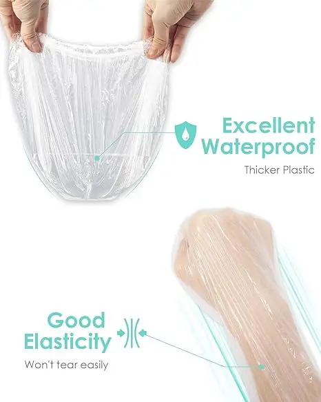 Wholesale Waterproof Salon Hair Dry Processing Cap Custom Pe Plastic Transparent Hair Cover Disposable Shower Caps