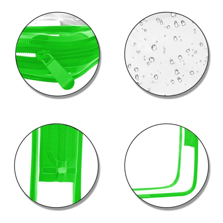 
Clear Toiletry Bag Cosmetic Makeup Handbag TSA Approved Travel Portable Women Men Airport Airline Waterproof PVC Ziplock Bag 