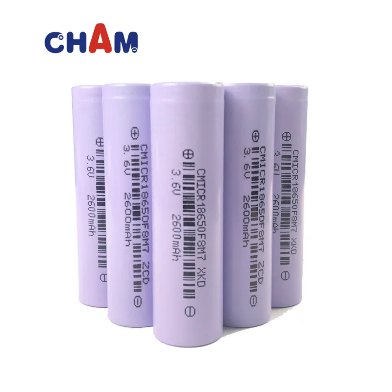 CHAM 1000 cycles 2600mAh 3.6V 3.7V high rate  rechargeable 18650 Li-ion for Electric Scooters Lithium ion batteries