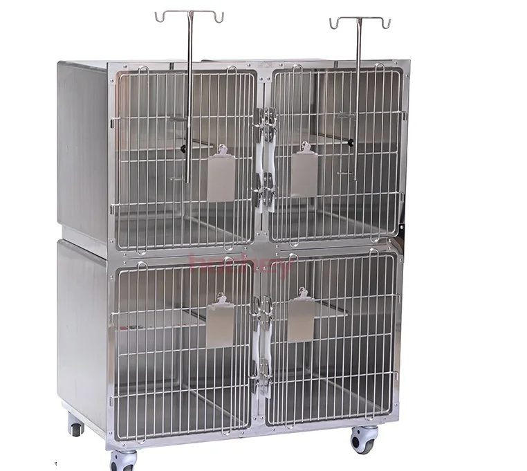 MT Medical 304 Stainless Steel Animal Clinic Pet Room Dog Cages Stainless steel hospital cage Pet Veterinary Cage