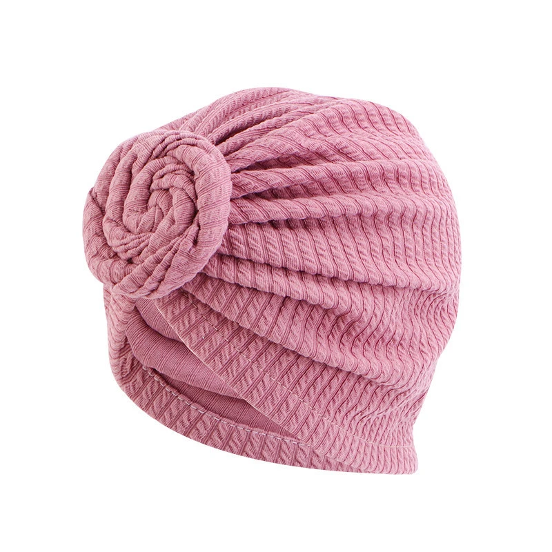 Amazon Hot Autumn Women Muslim Knotted Plain Top Knot Hat Cotton Cap Beanie Twisty Hair Turban
