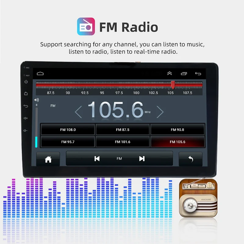 Universal 9 inch Best Selling 1024*600 HD Touch Screen Android 10 Corolla with GPS