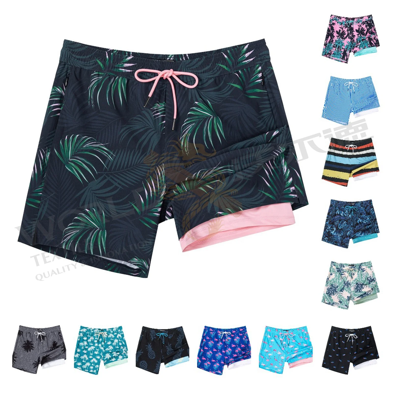 custom 4 way stretch Blank Custom Logo 2 In 1 Lined Athletic Sports Shorts Mesh Jogger Mens Running Shorts