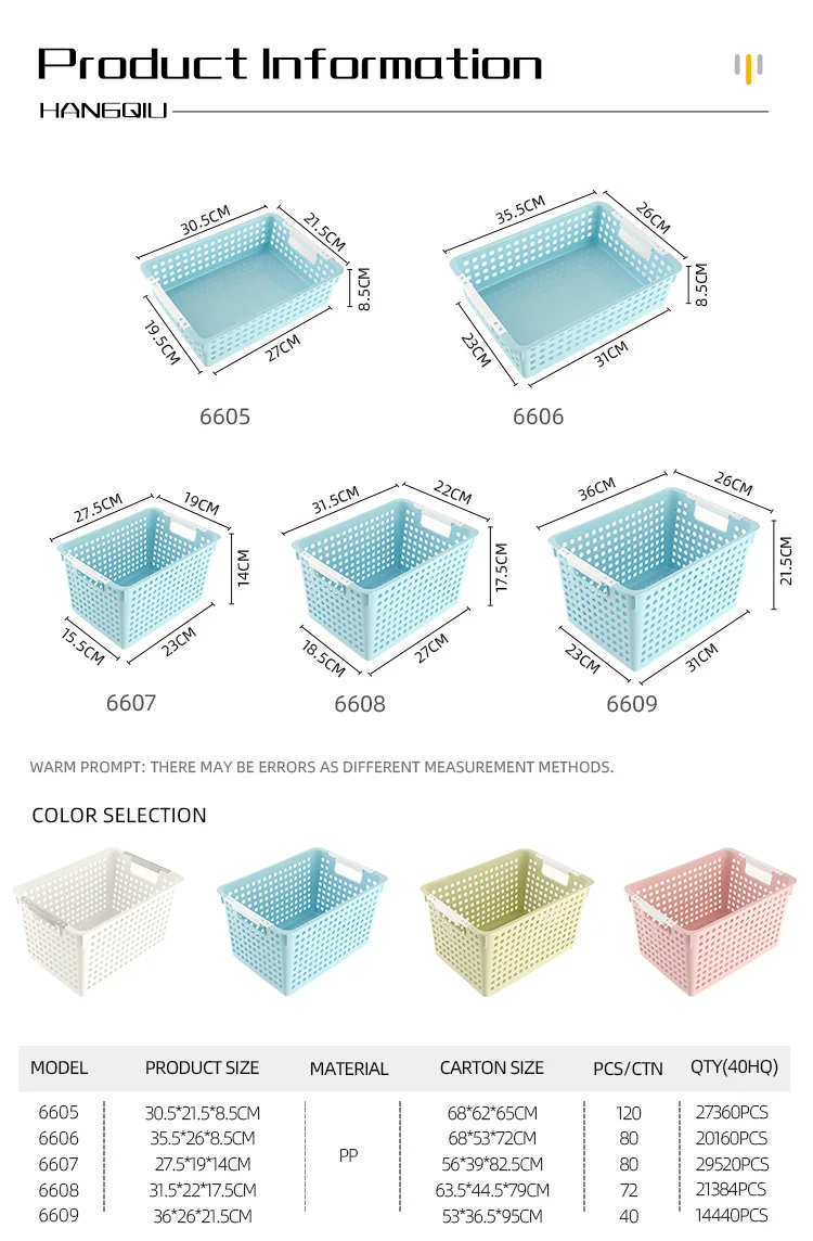 7  plastic storage basket home