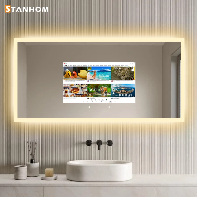 STANHOM Bathroom Android 11 Smart LED Touch Screen Mirror