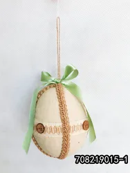2022 Easter hot selling  Linen natural hemp rope handmade decorative handing Easter eggs