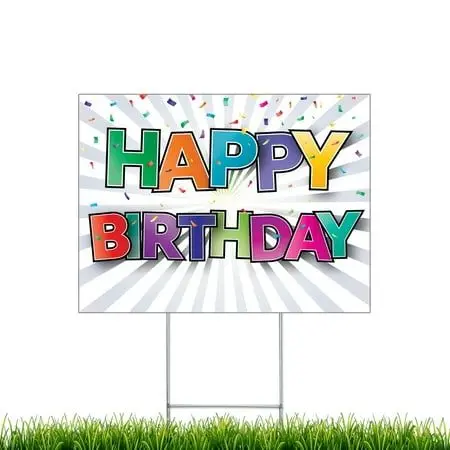 2mm/3mm/4mm/5mm/6mm Custom Happy Birthday Yard Signs Waterproof For Outside