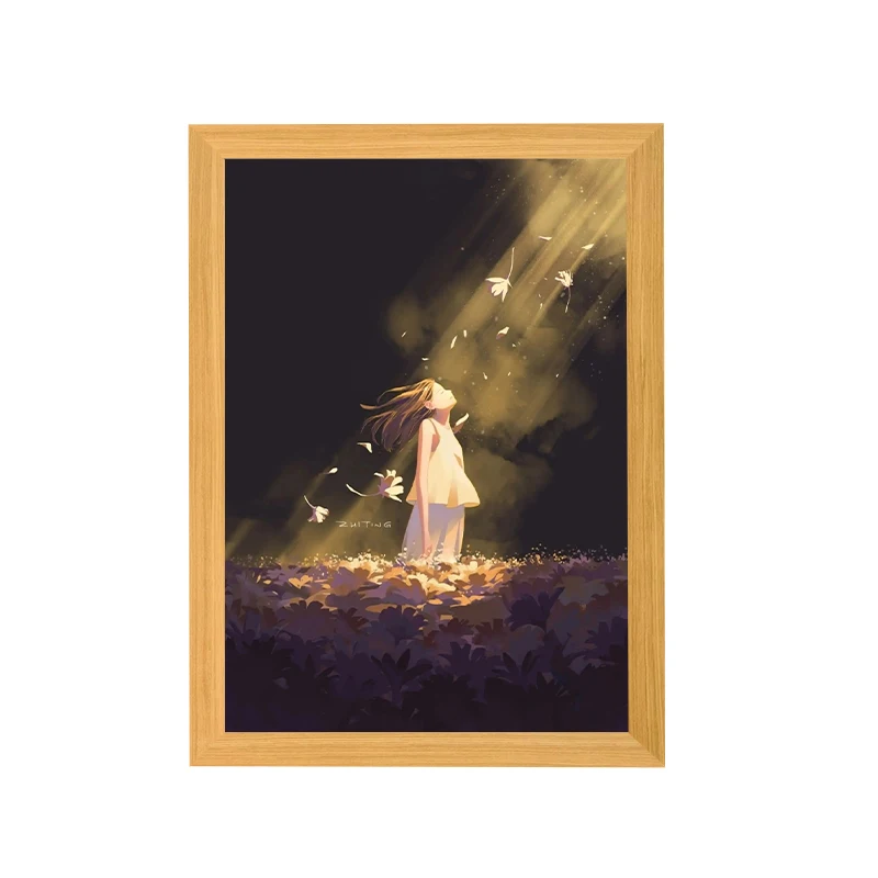 Art Deco Style Romantic Starry Sky Spring Rectangle Color Changing LED Light with Horizontal Pattern Art Construction Themes