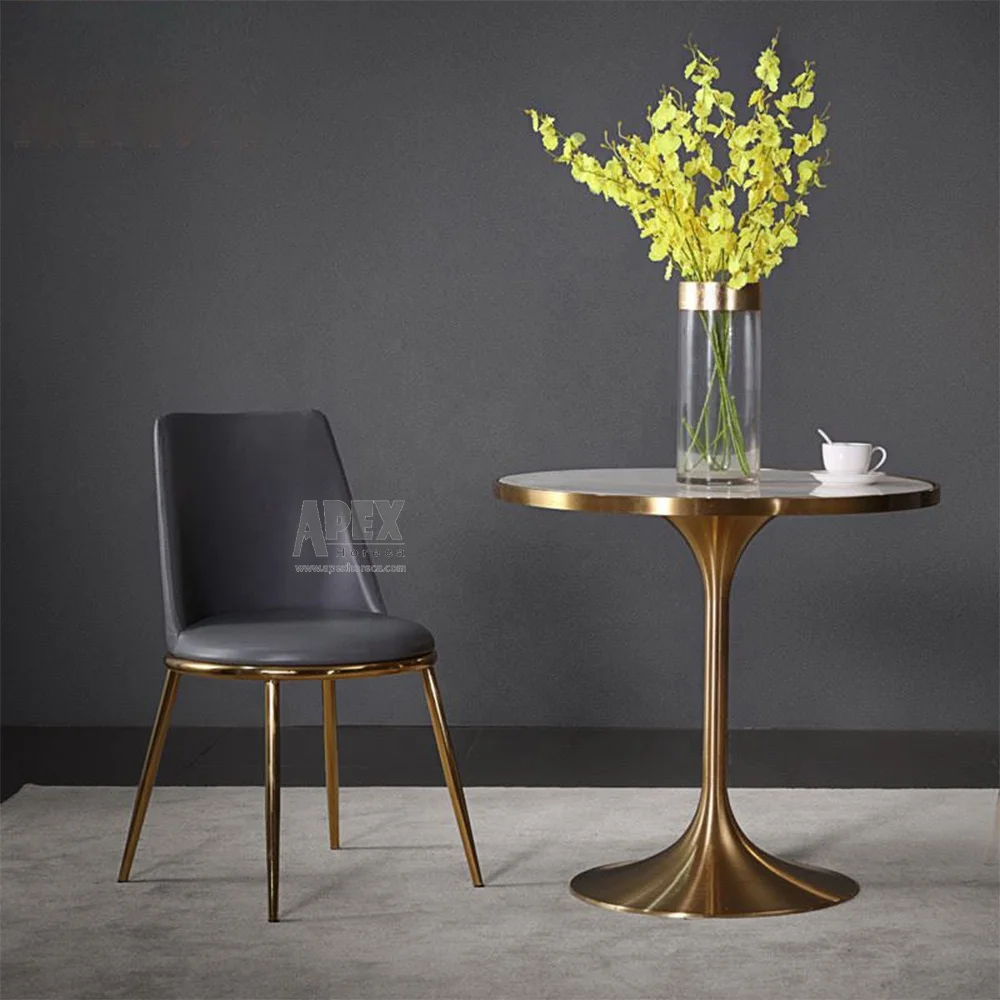 Modern table top premium material slate gold frame sectional stainless steel base coffee table leg