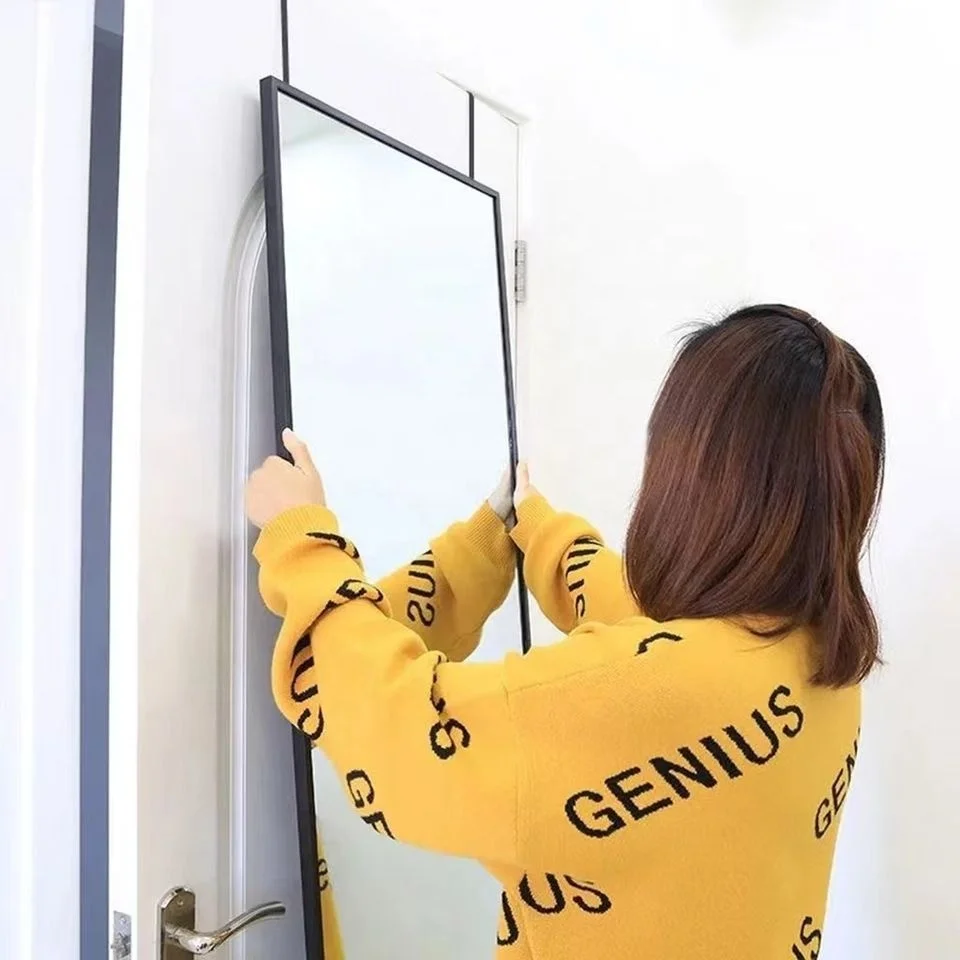 Home decor over door hanging mirror modern customized metal framed full length body shower bathroom wall mirror