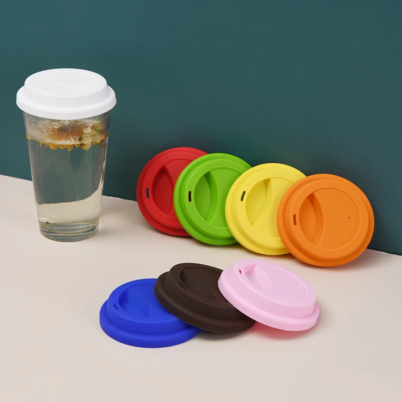Custom silicone rubber dome universal reusable coffee cup lid cover