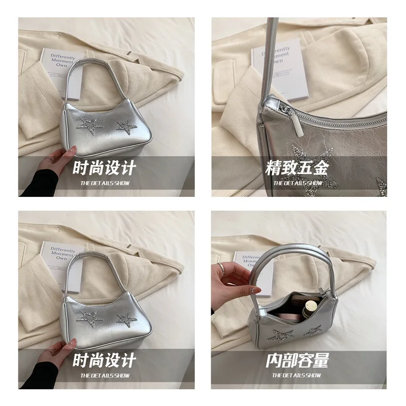 Fashionable shoulder bag with a premium feel, new internet celebrity star underarm bag for autumn and winter 2023