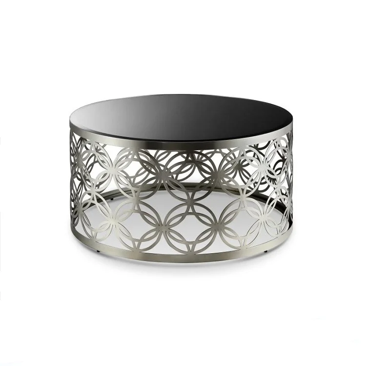 Необычный креативный домашний декор, металлический Серебряный Круглый Журнальный Столик