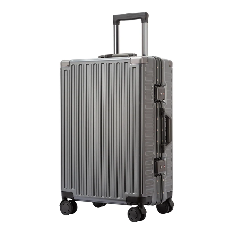 Factory travel luggage aluminium frame suitcase PC carry on luggage for business travel