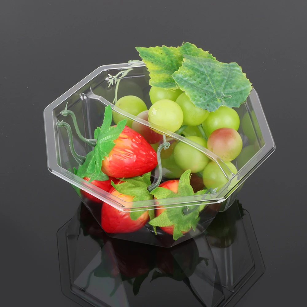 hengmaster disposable Small plastic 2 compartment octagon food packaging container box