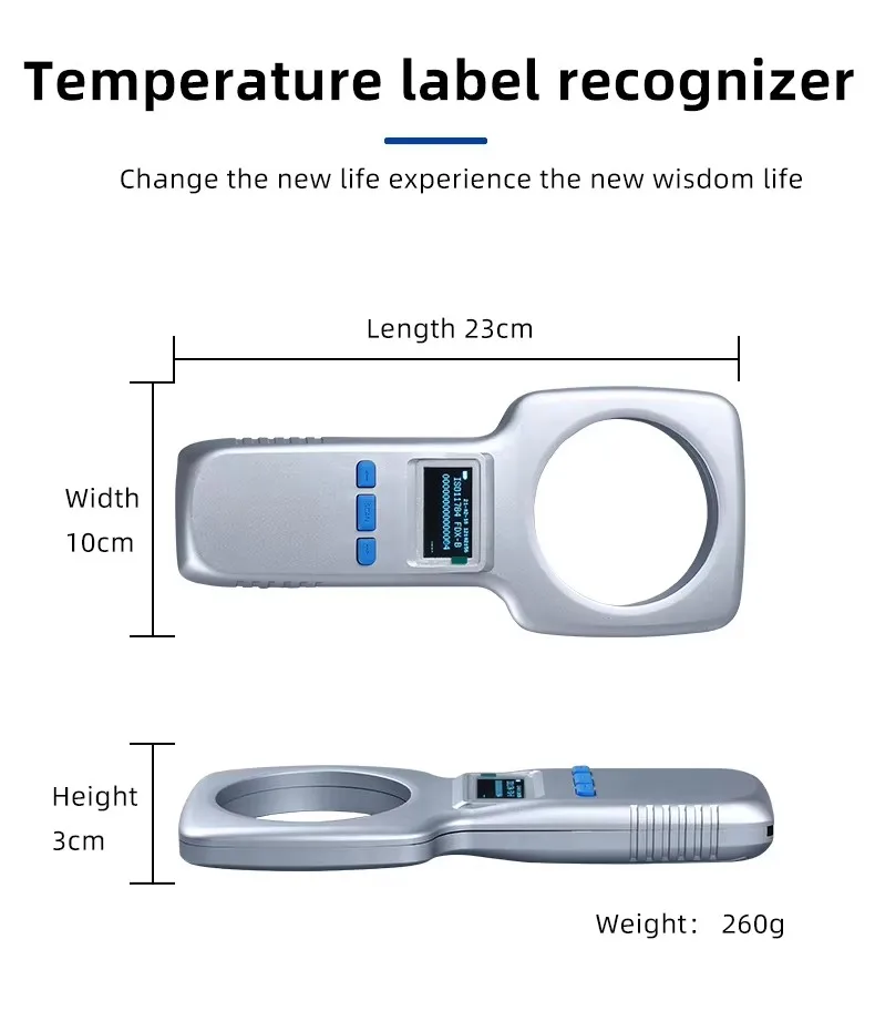 Bluetooth 134.2Khz Small Handheld Pet Animal ID Reader Pet Dog Fish Animal Ear Tag Microchip Rfid Reader Scanner