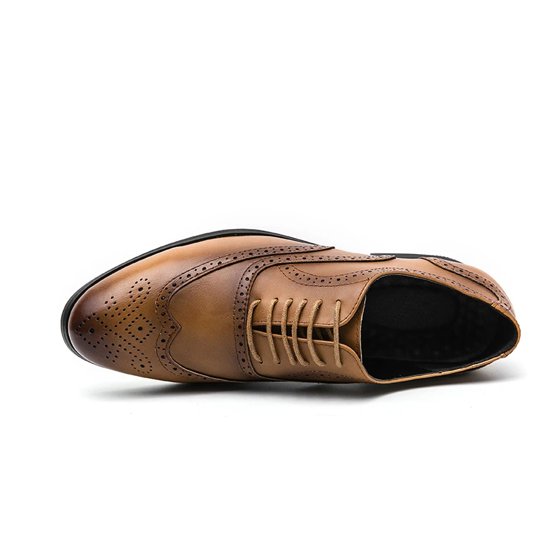 New Fashion Lace-Up Men Oxfords Leather Shoes Business Office Casual Formal Dress Shoes