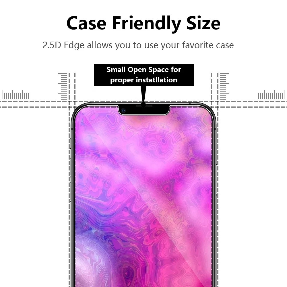 Amazon Top Seller 2.5D HD Clarity Full Glue High Transparent Tempered Glass Screen Protector For iPhone 13