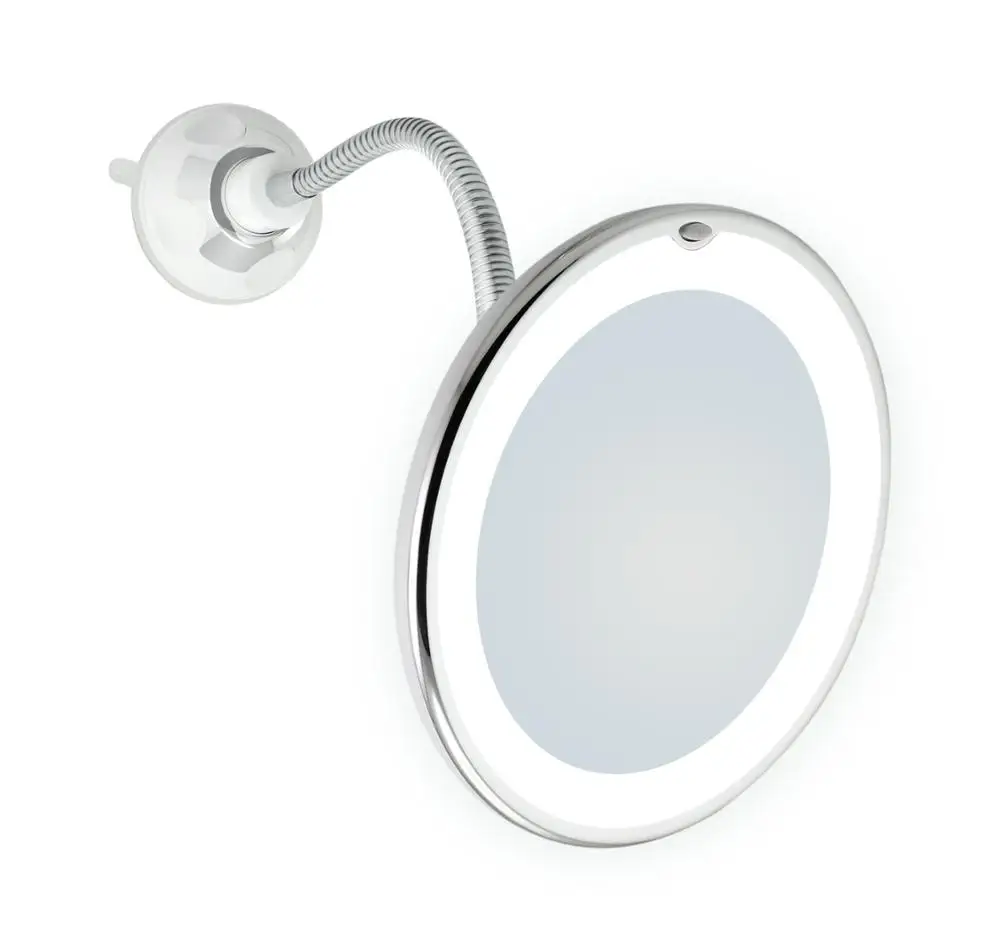 10X Round Bathroom Huge Wall Makeup LED Lighted Bath Mirrors flexible mirror, gooseneck mirror