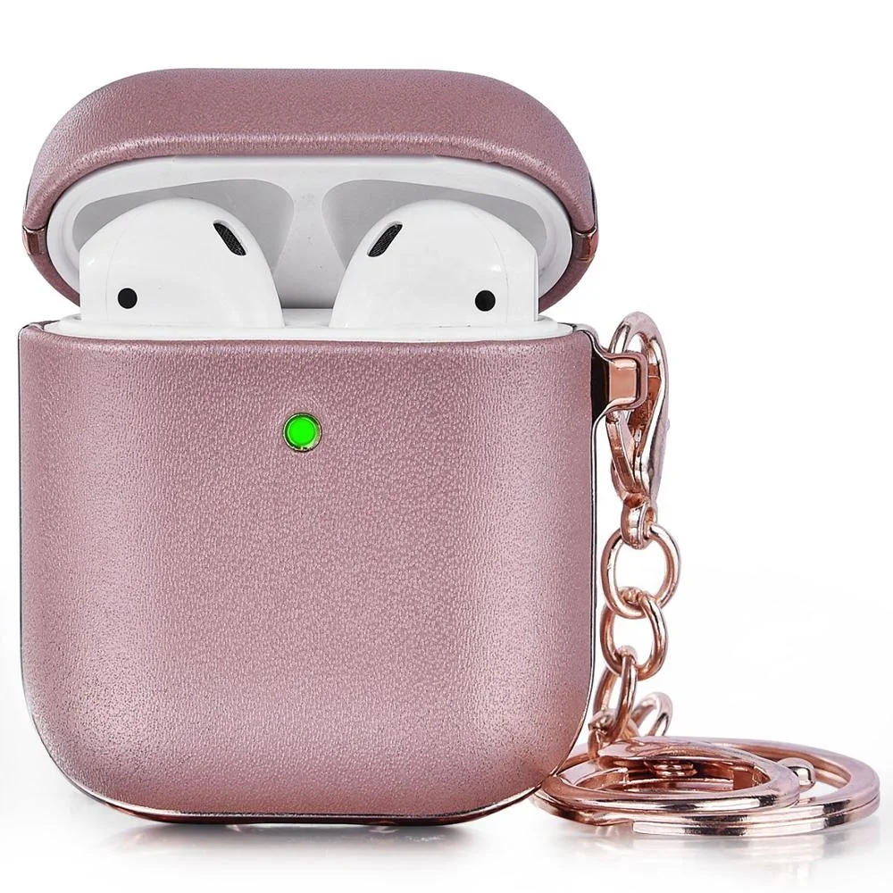  Кожаный чехол для Airpod мужской 2 и 1 зарядный с брелоком