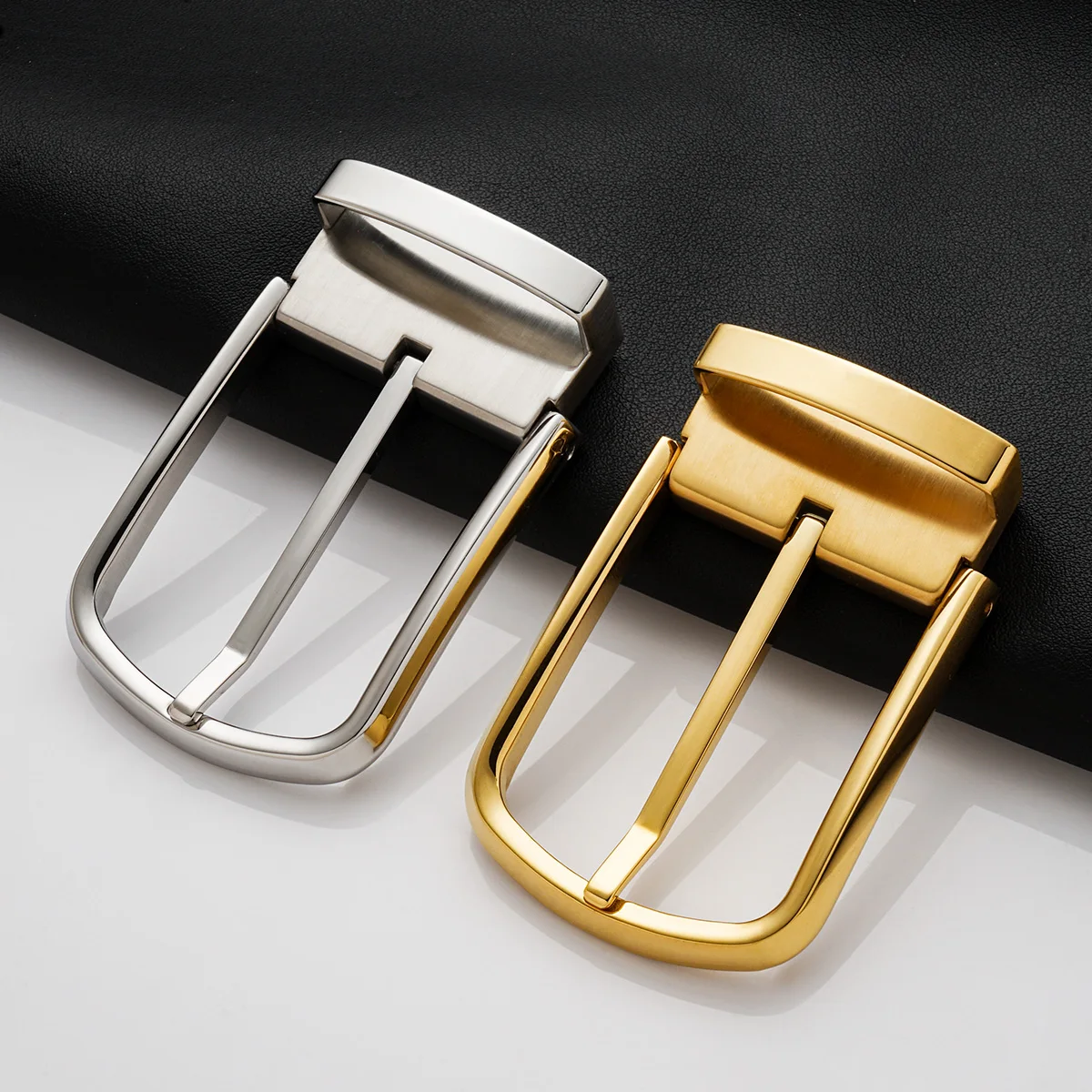 Gold Silver 1 1/2 Belt Making Adjustable Buckle Replacement 38mm Custom Name Belt Buckle Head Metal Stainless Steel for Men