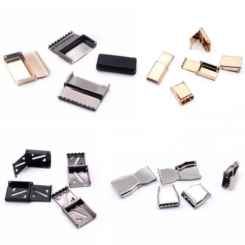 Metal Crimp Clasps Ribbon Webbing Ends Clips With Claw For Belt